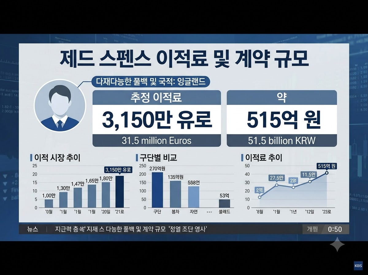 제드 스펜스 이적료 및 계약 규모