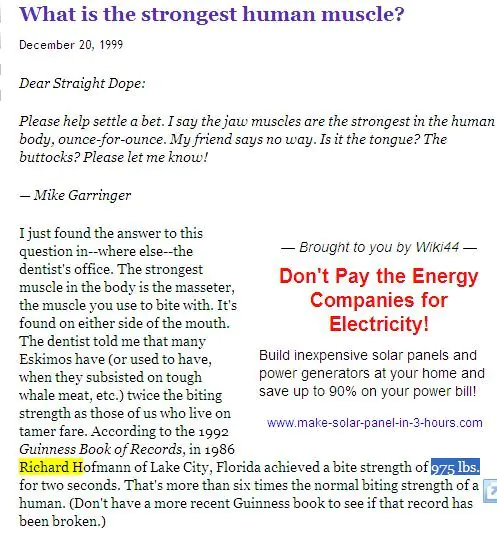 인간 치악력 세계 기네스 기록