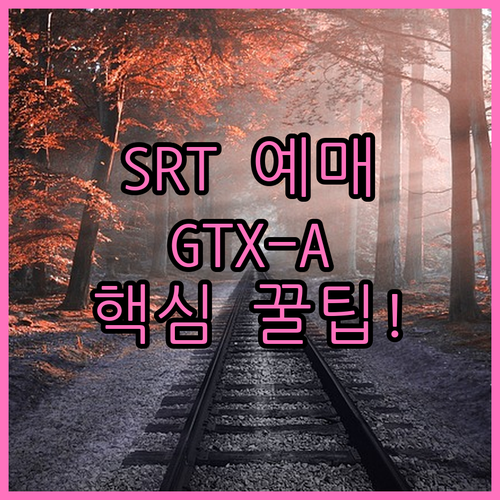 수서역 SRT 예매 꿀팁 및 GTX-..