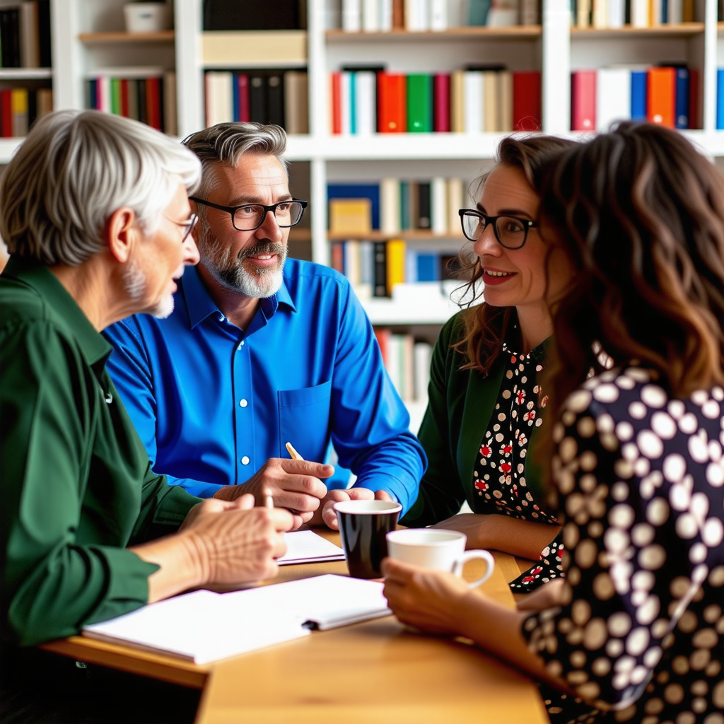 중장년층이 모여 토론하는 사진