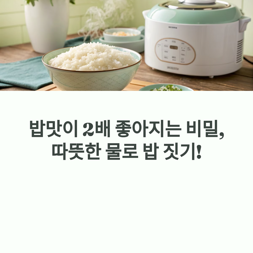 밥맛이 2배 좋아지는 마법? 따뜻한 물로 밥 짓기의 놀라운 비밀
