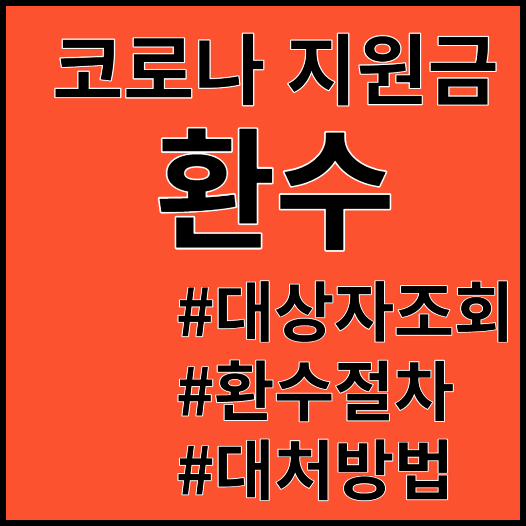 코로나지원금 환수 환수대상 환수절차 대응방법