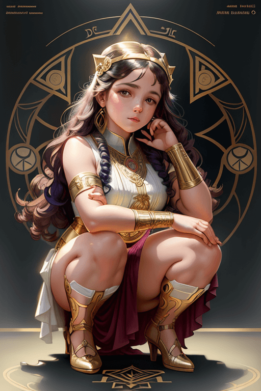 Playground AI로 생성한 그림(3) - 쪼그리고 앉은 소녀