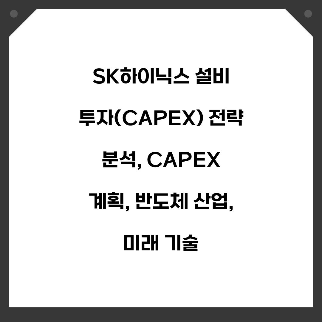 SK하이닉스 설비 투자(CAPEX) 전략 분석