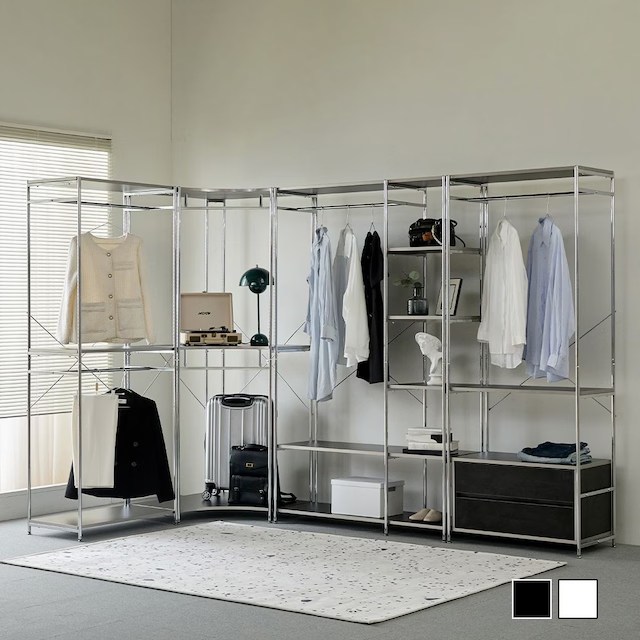 선반형 행거, 행거는 단순한 수납도구이지만, 제대로 활용하면 인테리어 포인트로도 작용합니다.