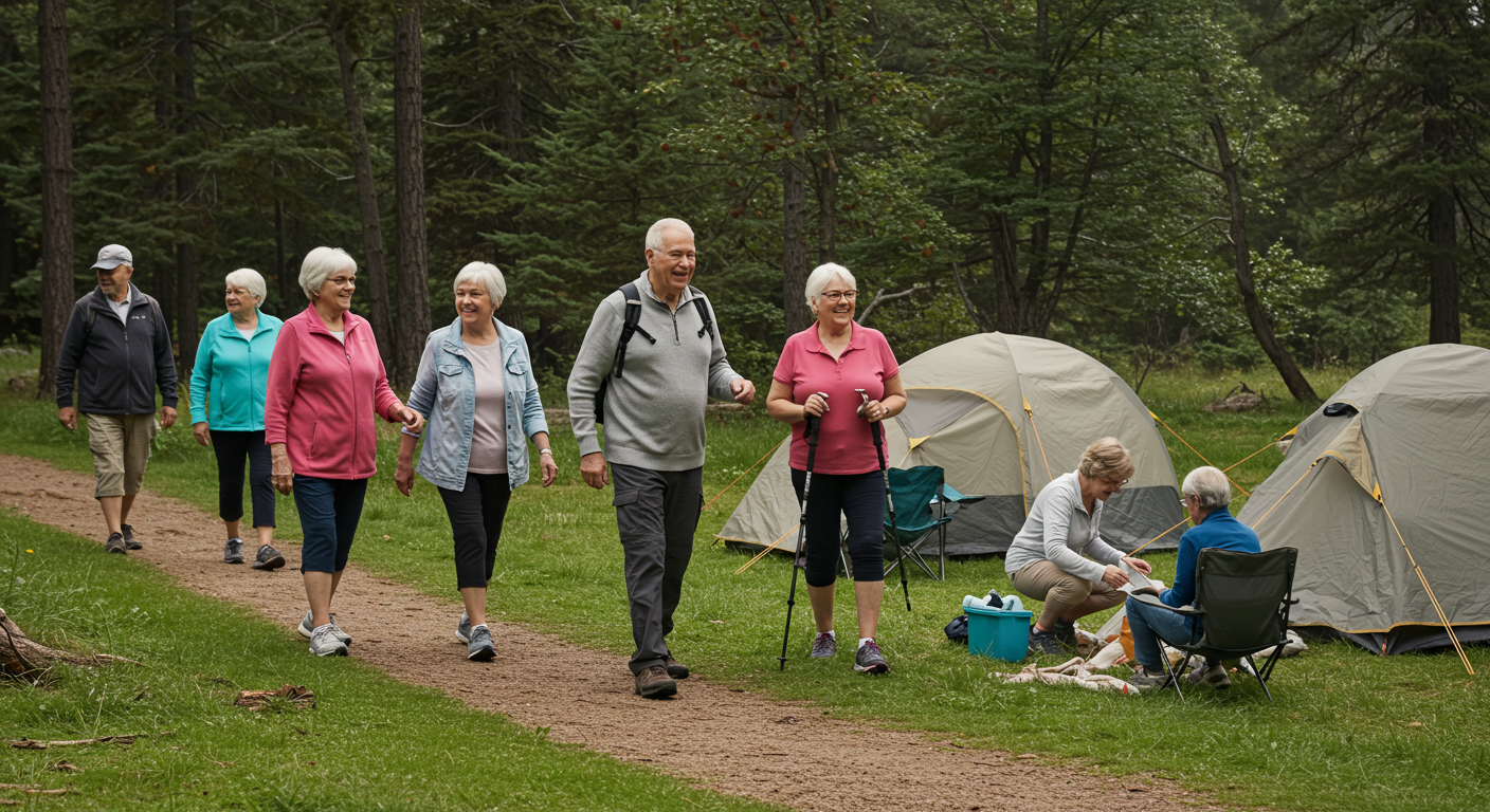 건강을 위한 산책과 캠핑의 시너지