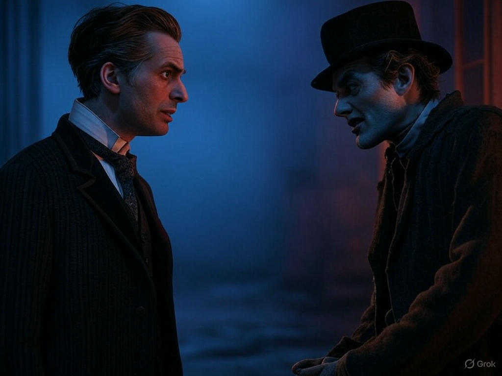 지킬과 하이드가 서로 대치하는 모습