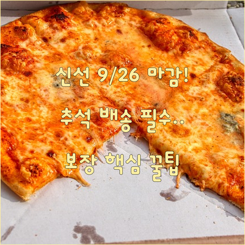 추석 전 배송 보장 일반 화물 9월 ..