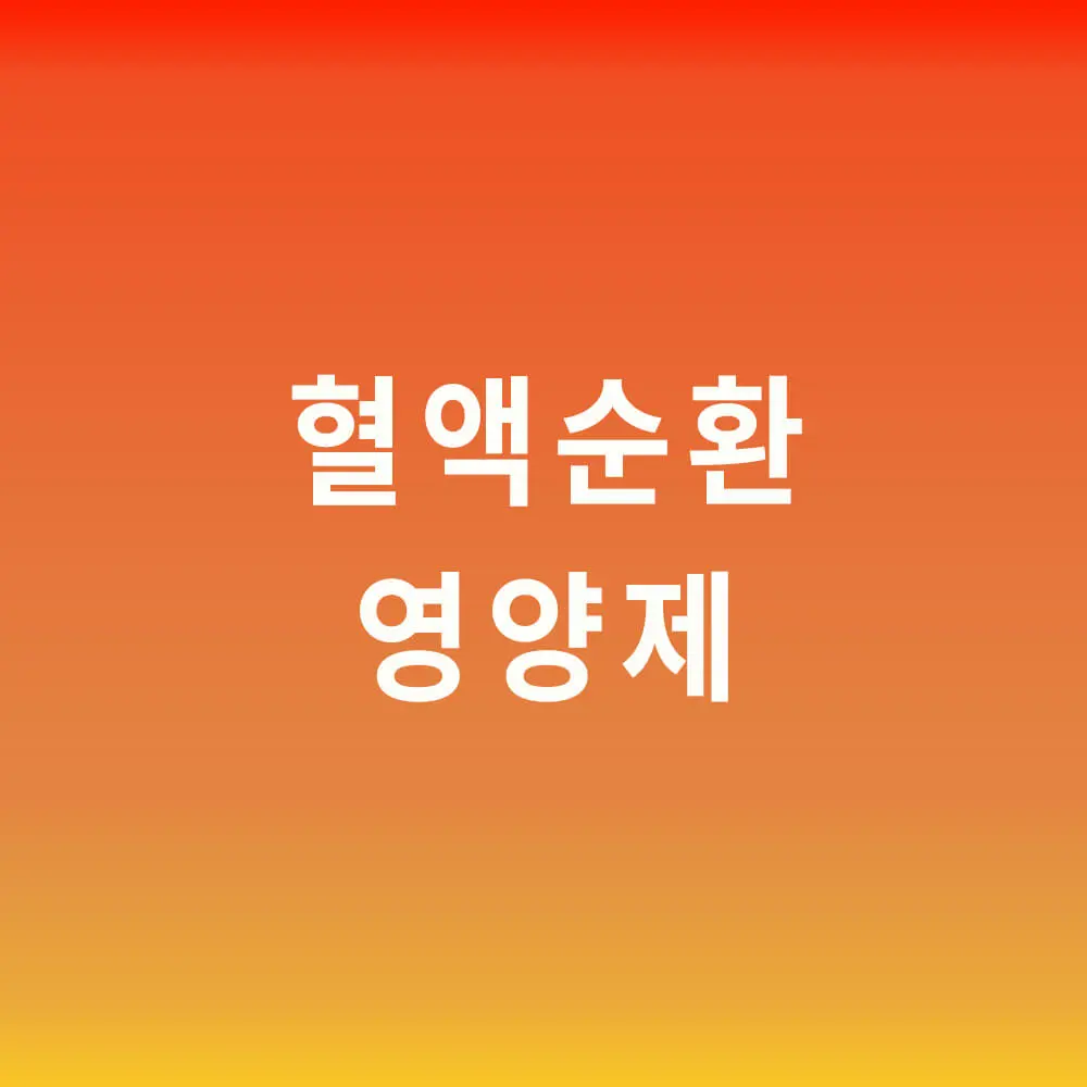 혈액순환 영양제