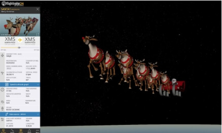 flightradar24 산타 위치 추적하기