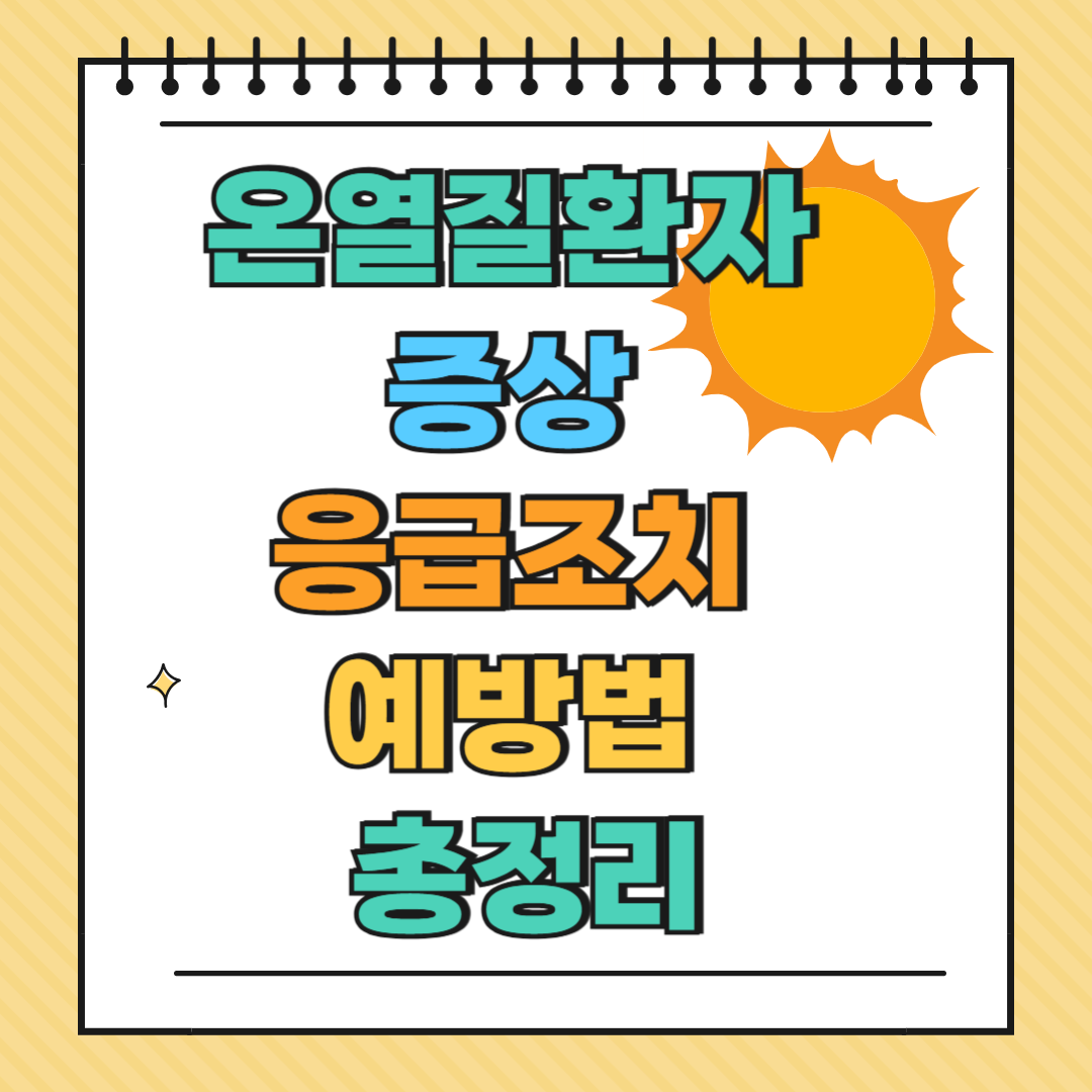 온열질환자 증상 응급조치 예방법 총정리