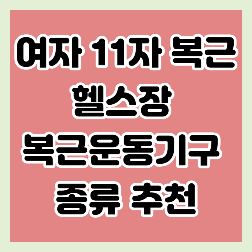 여자 11자 복근 만들기