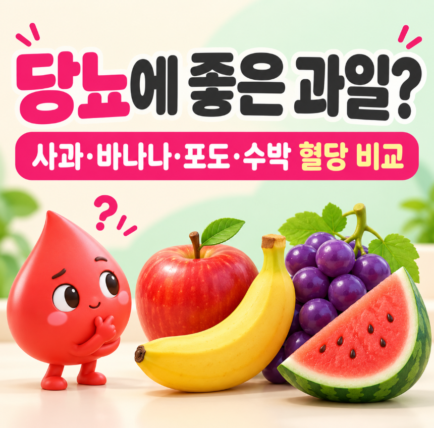 당뇨에 좋은 과일과 피해야 할 과일｜사과&middot;바나나&middot;포도&middot;수박 혈당 비교