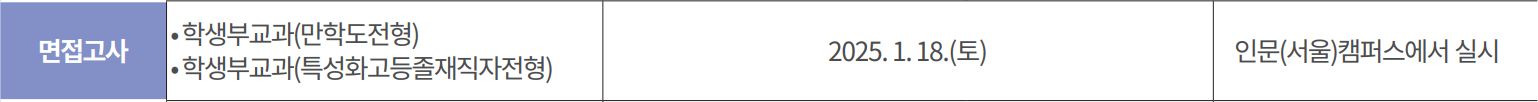 2025 명지대 정시 면접고사 일정