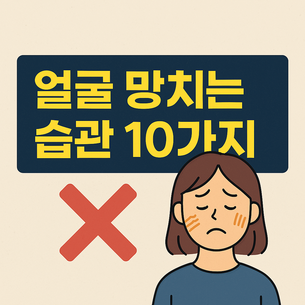 얼굴 망치는 습관 10가지 이미지