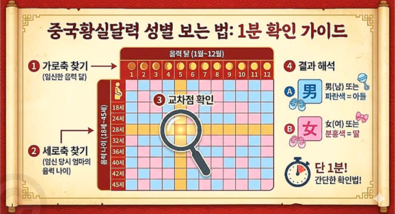 태아 성별 확인 사이트 활용한 중국황실달력 아들 딸 예측 및 임신 초기 확인 후기