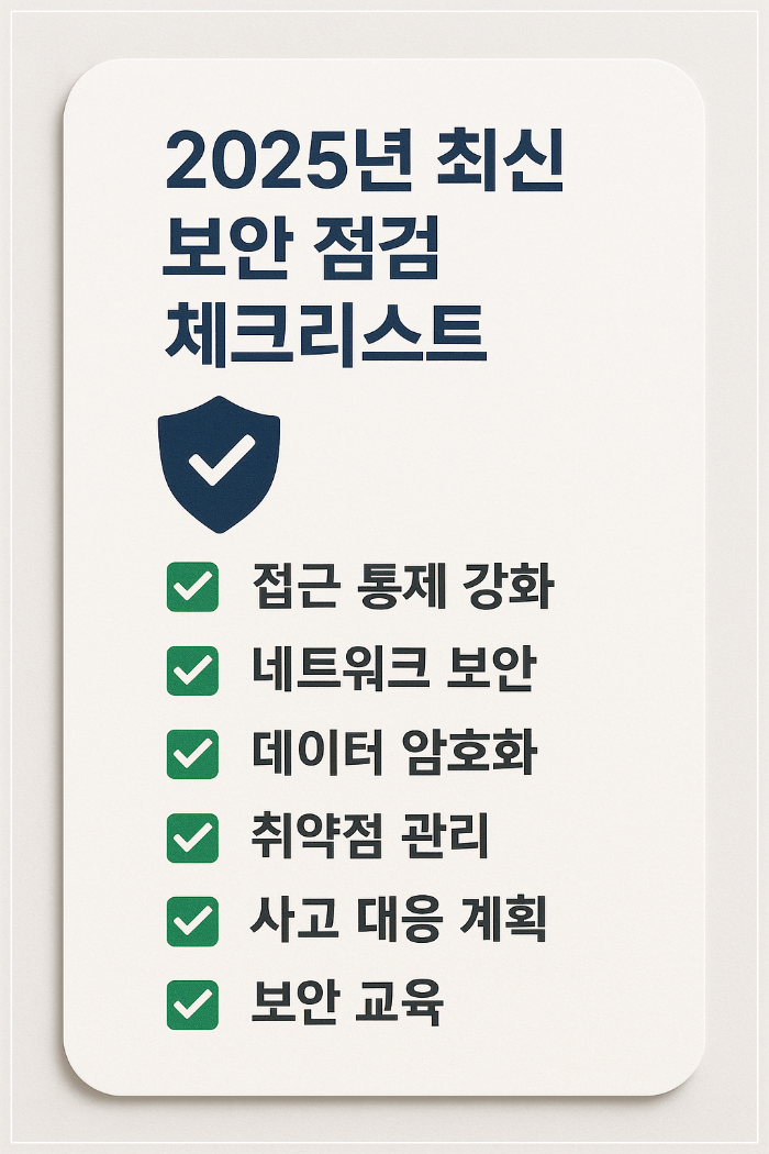 2025년 최신 보안 점검 체크리스트