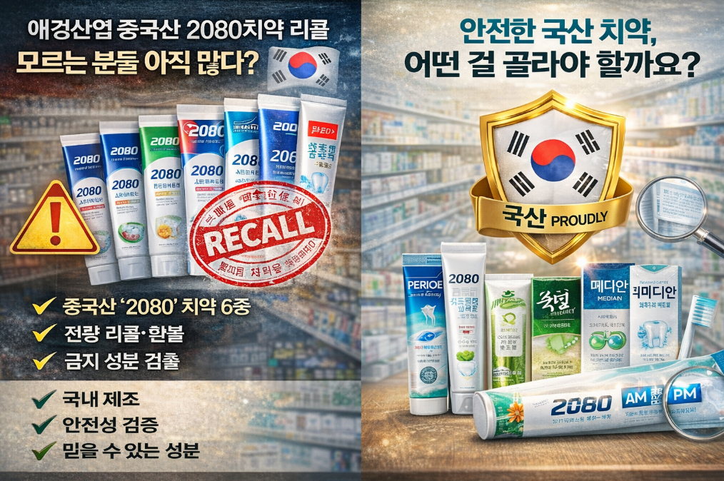 2080치약 리콜 대상 확인하셨나요? 국산 제품은?