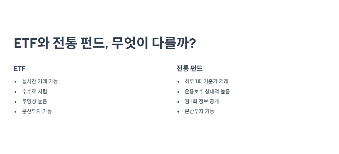 ETF와 전통 펀드, 무엇이 다를까?