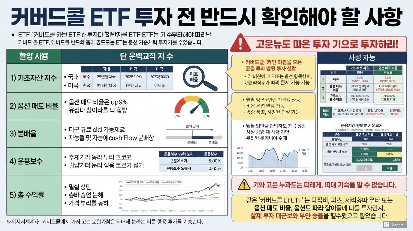 커버드콜 ETF 투자 전 반드시 확인해야 할 사항