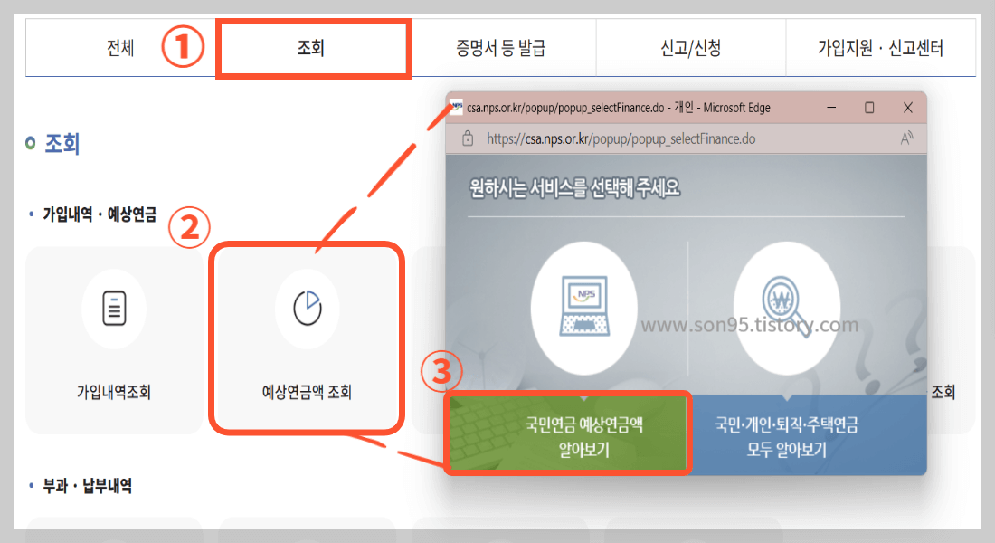 국민연금 예상연금액 조회하기- 예상연금액 알아보기