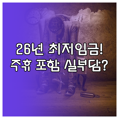 2026년 최저임금 결정 금액 주휴수..