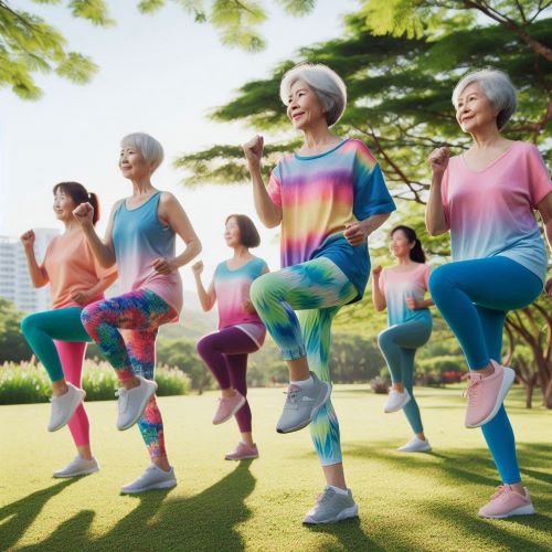 에어로빅하는 노인들