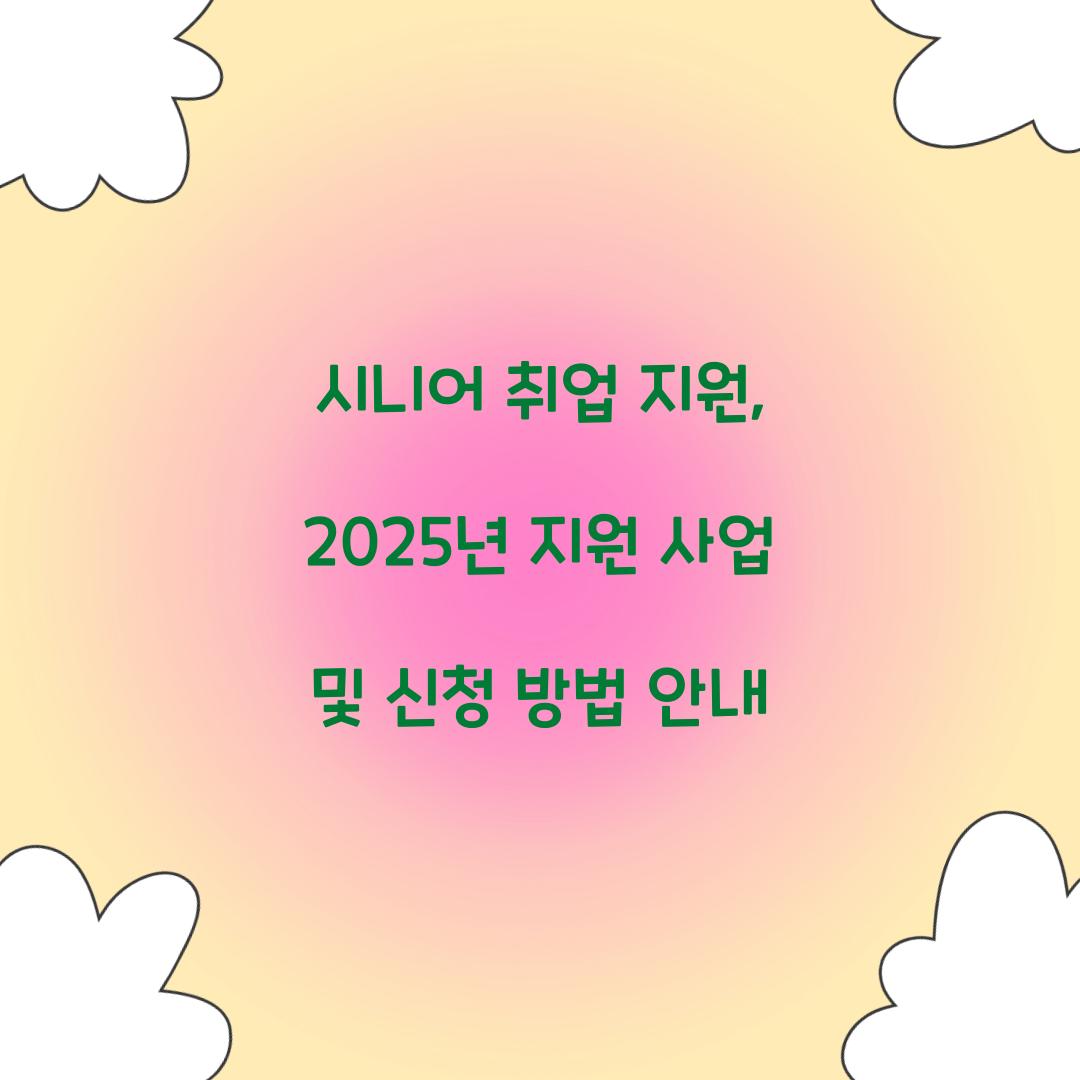 시니어 취업 지원