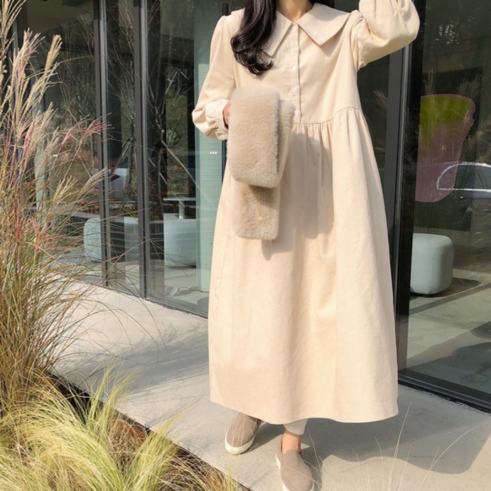 걸스데일리 더헨 코듀로이 원피스 겨울 롱원피스
