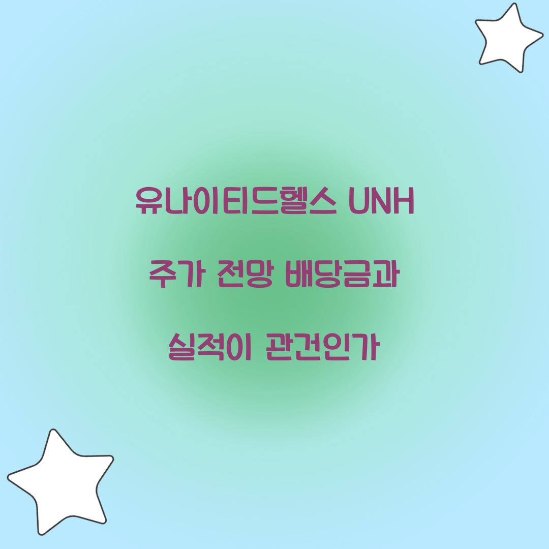 유나이티드헬스 UNH 주가 전망