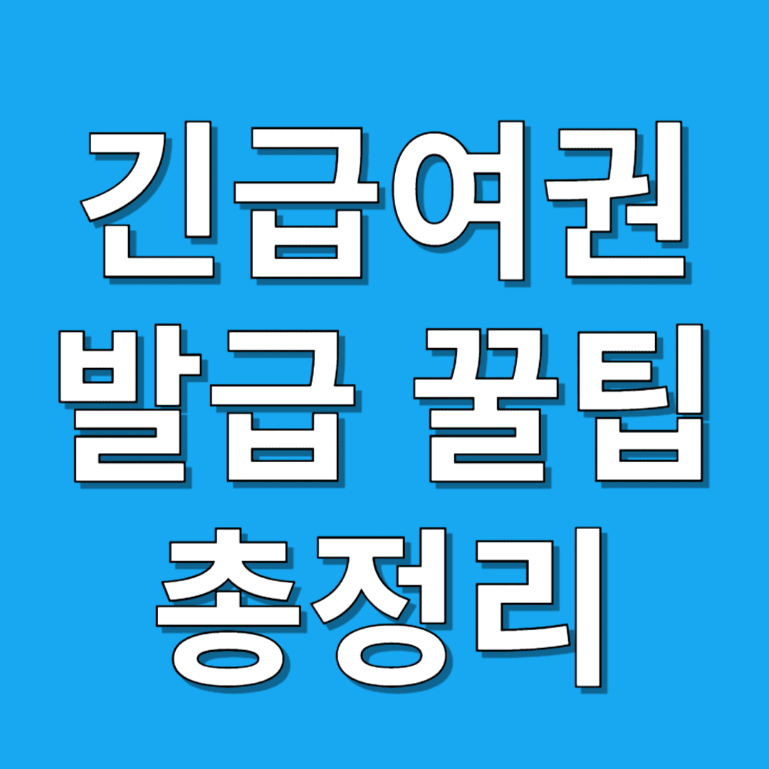 긴급여권 발급 기간, 비용, 준비물, 발급처