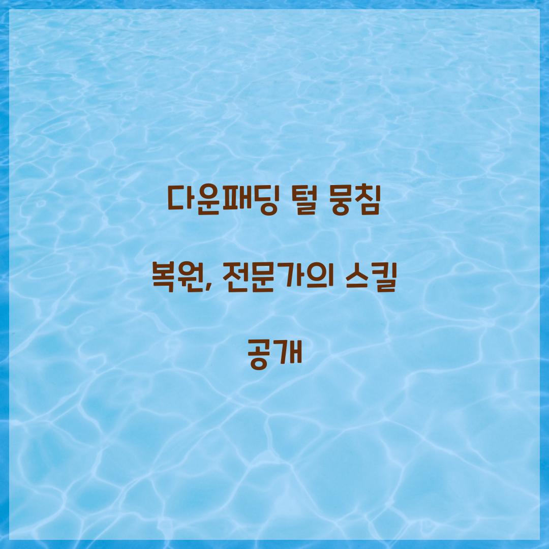 다운패딩 털 뭉침 복원