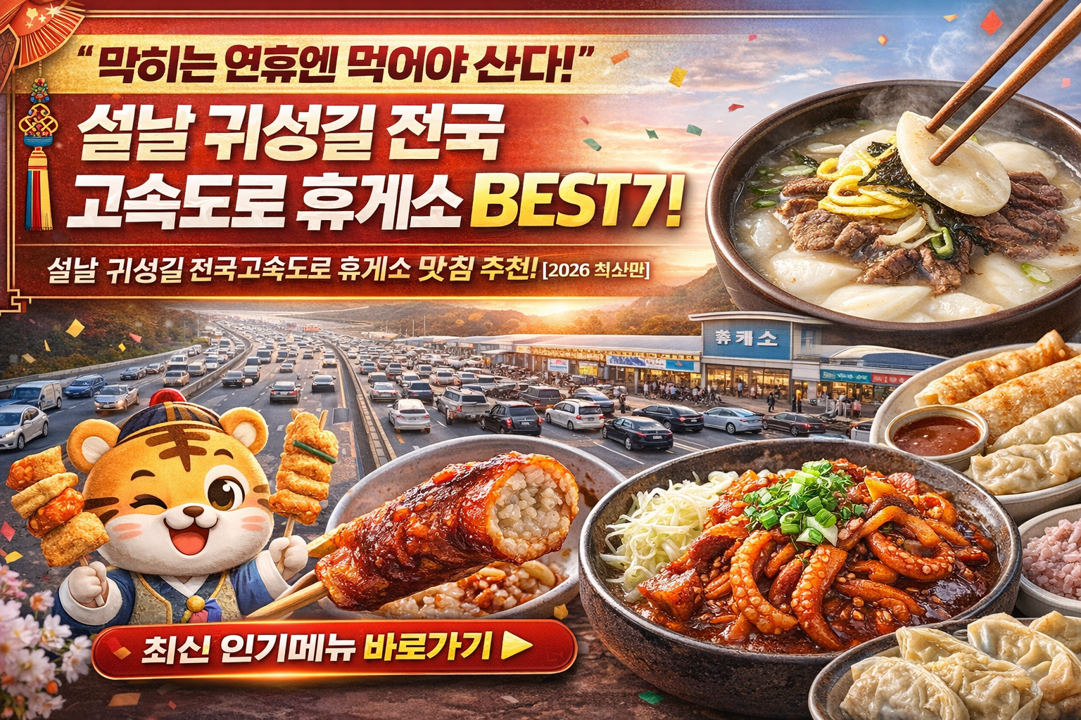 “막히는 길엔 먹어야 산다!” 설날 귀성길 전국 고속도로 휴게소 맛집 BEST7 (실패 없는 대표메뉴)
