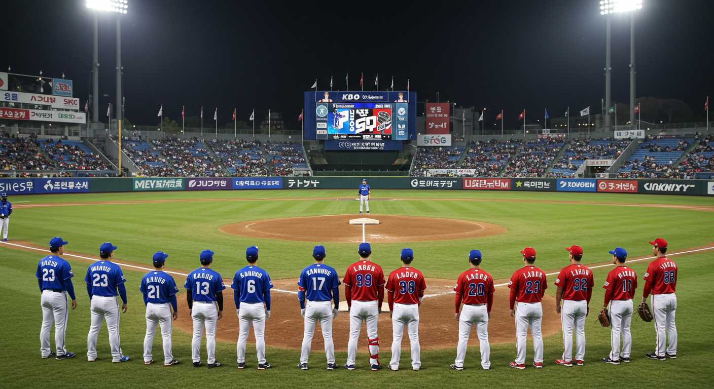 삼성과 SSG의 대결장면 생성 이미지
