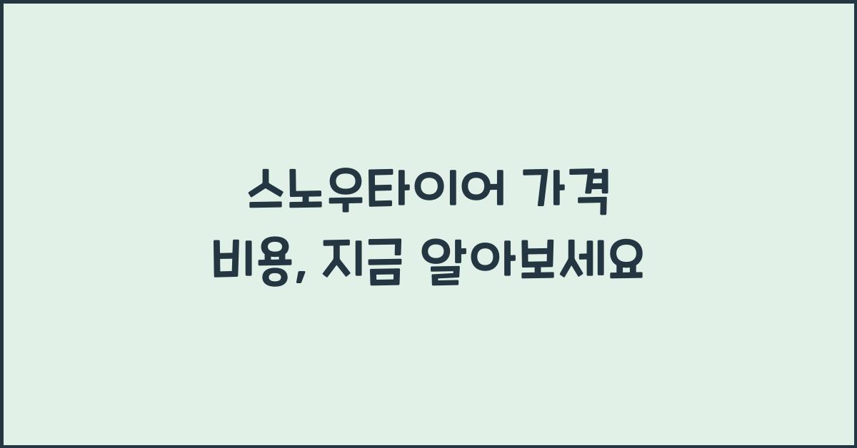 스노우타이어 가격 비용