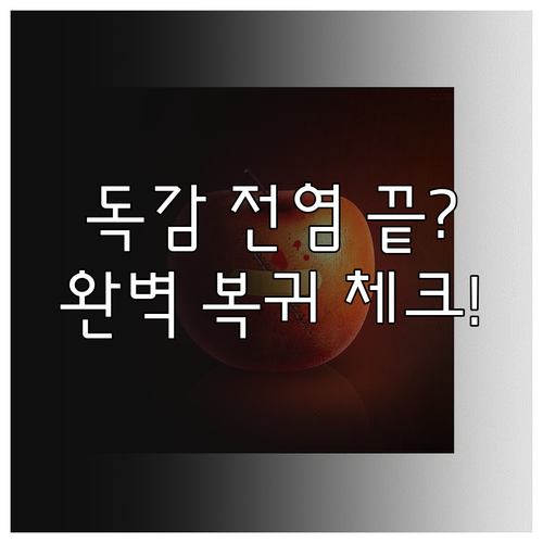 A형 독감 전염력 사라지는 시기 및 ..