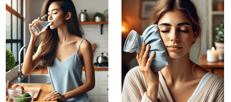 물마시기-얼음팩하기