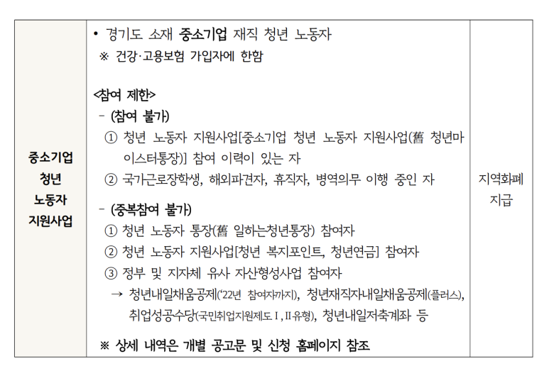 경기도 청년복지포인트 2025