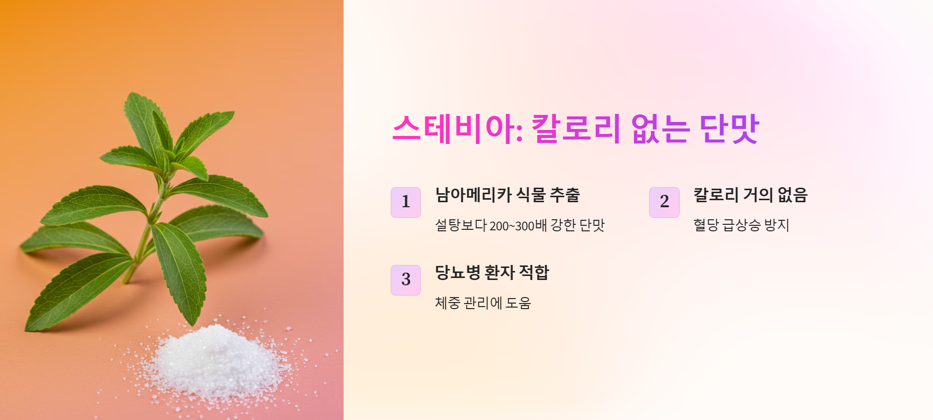 스테비아: 칼로리 없는 단맛