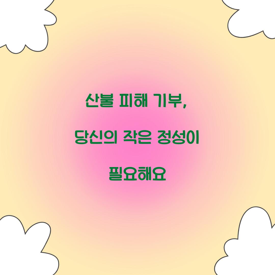 산불 피해 기부