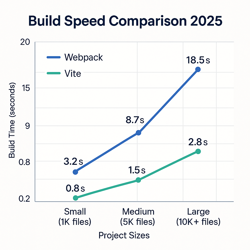 Webpack vs Vite 빌드 속도 비교 그래프