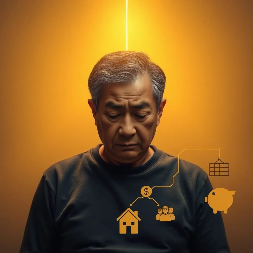 힘든 상황에 처한 듯 보이는 사람 위로 따뜻한 빛이 비추며&amp;#44; 그 빛이 안정적인 연금 수령을 상징하는 실선으로 이어져 생활의 안정을 가져다주는 모습입니다. 이는 국민연금이 불의의 사고나 질병으로 소득활동이 중단될 때도 기본 생활을 유지할 수 있도록 돕는 제도임을 강조합니다 . 