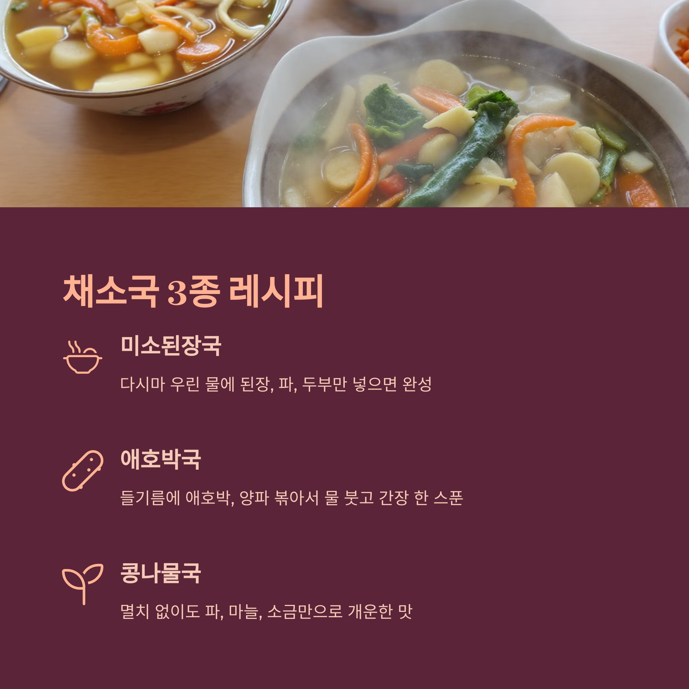 채소국 3종 레시피