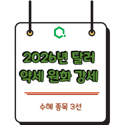 2026년 달러 약세 원화 강세 수혜 종목 3선