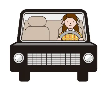 자동차를 운전하고 있는 여성 운전자