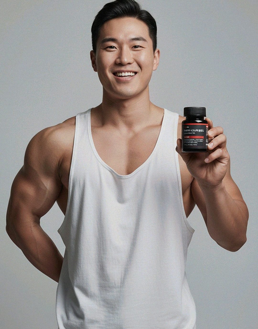 Korean Asian man in 40s looking at calendar counting supplement days