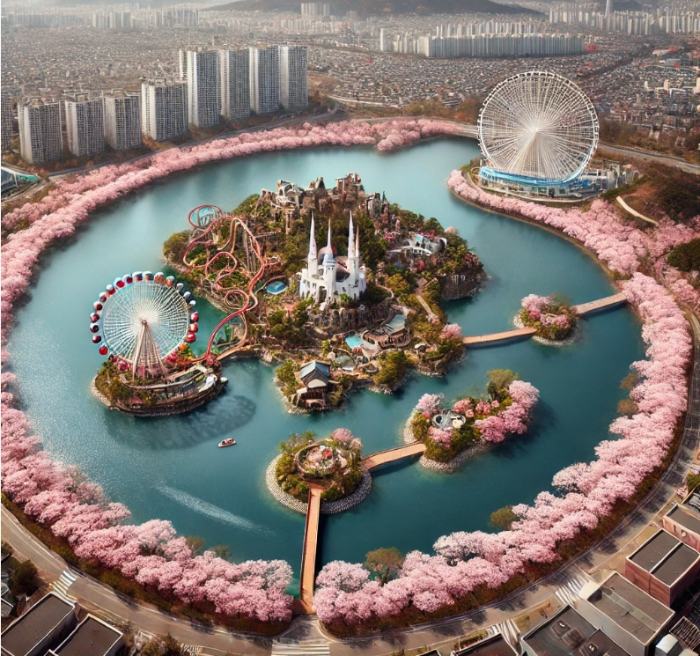 석촌호수 벚꽃 ai 이미지