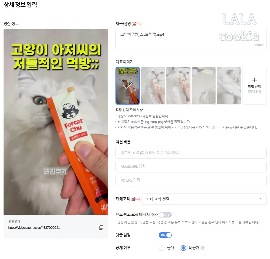 다음채널-오늘의숏-올리는-방법-설정과-액션버튼