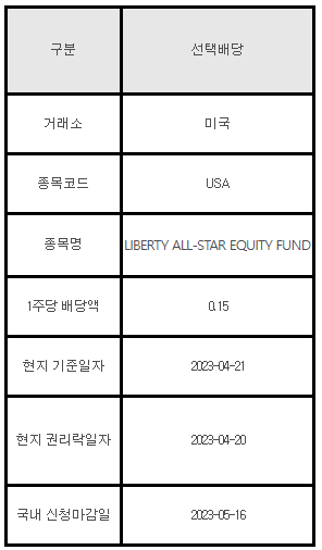 미국주식 선택배당 안내 USA