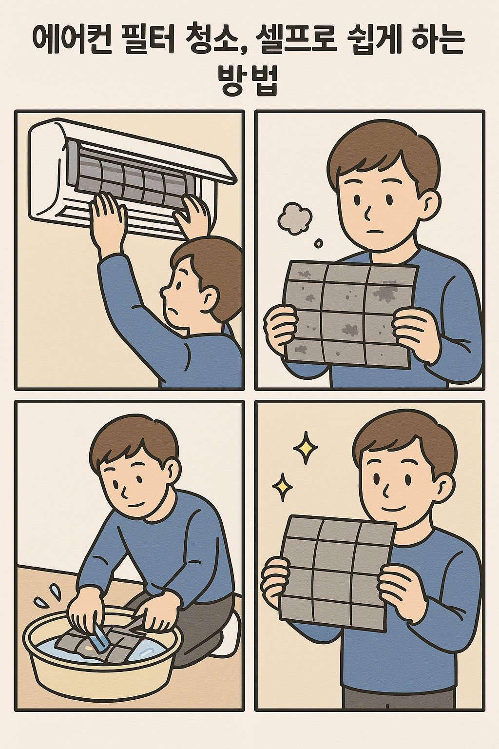 에어컨 필터 청소 셀프 청소